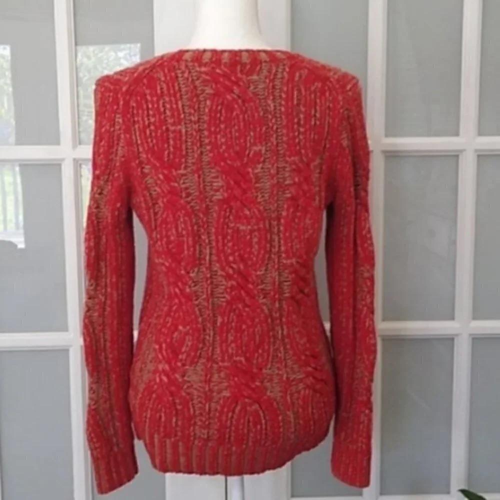 Madewell Chunky Cable Knit Wool Blend Sweater - Picture 4 of 11